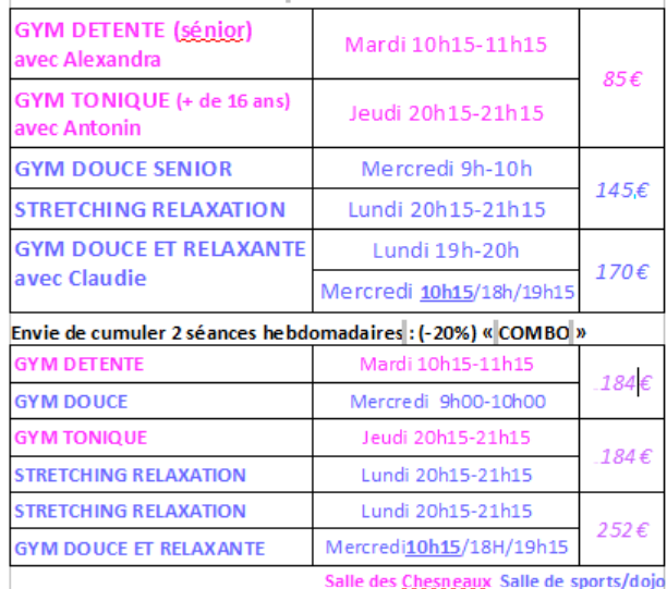 Cours adultes 1